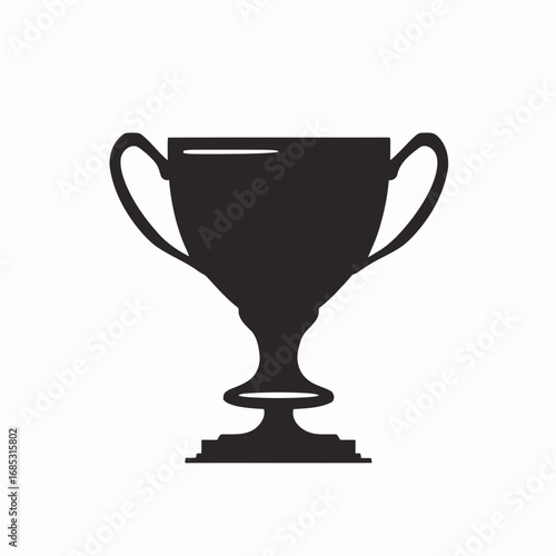 Shiny gold trophy cup with a metallic finish, an icon of success and a first-place prize awarded to a champion for a winning achievement, isolated on a white background
