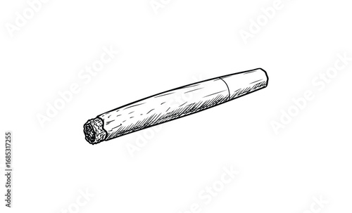 Hand-drawn sketch of a cigarette. Vector retro hand drawn illustration