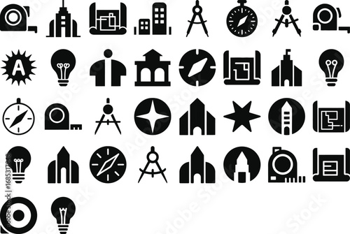 Engineering Icons Building Architecture Design and Construction Symbols