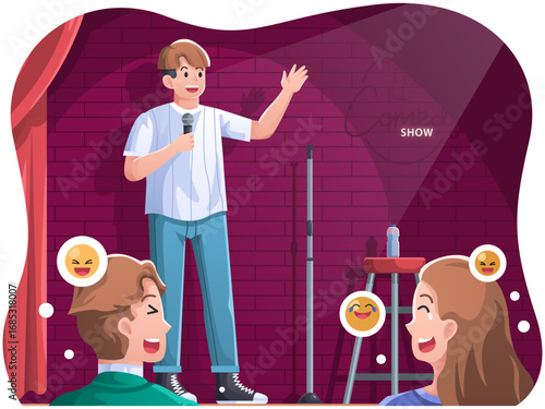 Stand Up Comedy Show Illustration