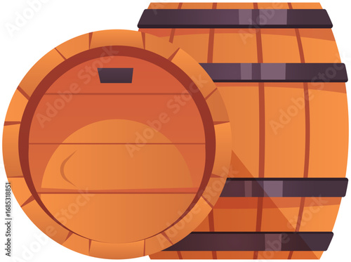 wine barrel vector icon