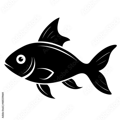 Underwater Fish Silhouette Scene