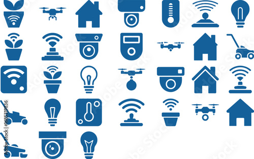 Smart Home Technology Icons A Collection of IoT Device Symbols