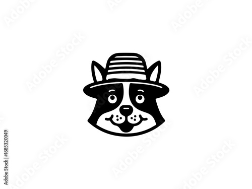 Charming raccoon wearing a stylish hat, a delightful mascot for playful brands and whimsical designs.