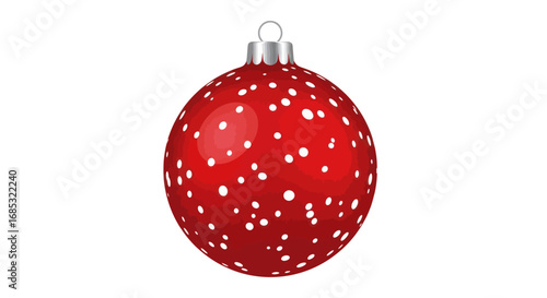 Festive Red Christmas Ornament with White Polka Dots.
