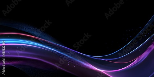 Black background with blue and purple glowing lines