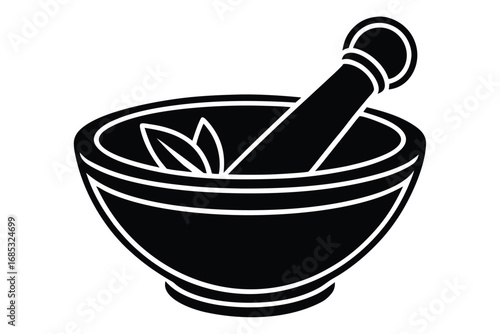 mortar and pestle vector icon