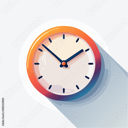 Orange Gradient Round Clock Illustration