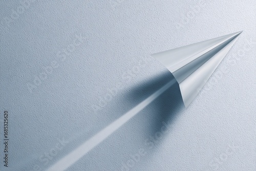 Paper airplane flying upwards for business success concept