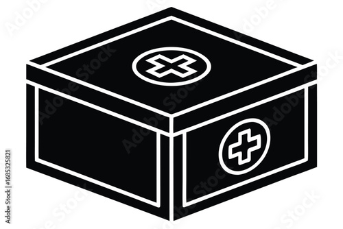 medicine packaging box vector icon