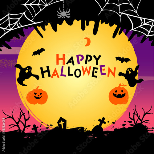 かわいいハロウィン　背景イラスト