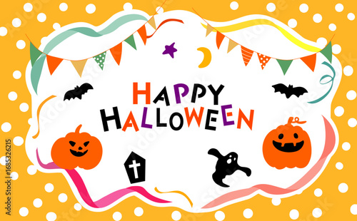 かわいいハロウィン　背景イラスト