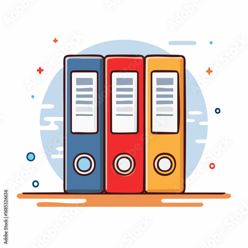 Three Colorful File Folders