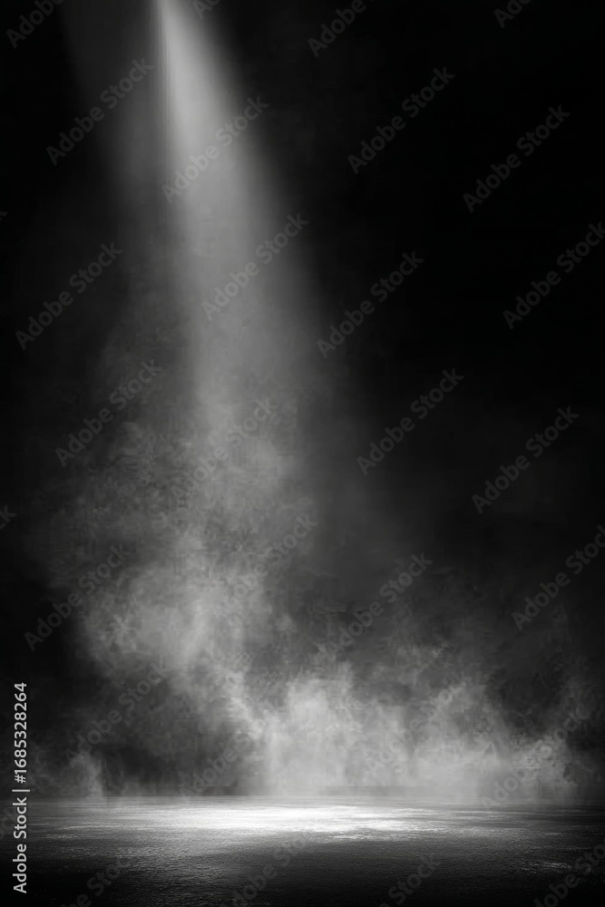 Fototapeta premium Abstract Dark Background with Spotlight and Smoke.