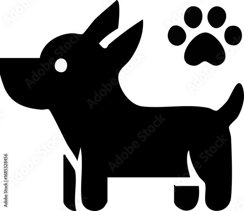 Cute dog icon illustration