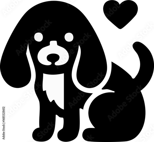 Cute dog icon illustration