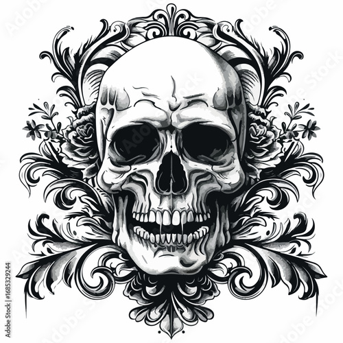 skull, death, skeleton, bone, human, halloween, head, vector, dead, illustration, anatomy, tattoo, horror, symbol, scary, evil, pirate, art, black, danger, teeth, gothic, icon, jaw, face