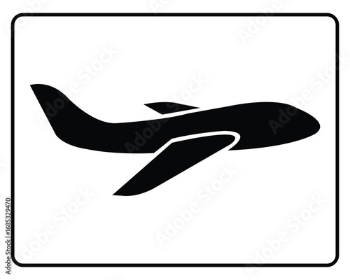 Aircraft Takeoff Silhouette Graphic Design Element