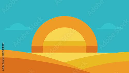 Vernal Equinox Sunrise Celestial Nature Vector Illustration Artwork