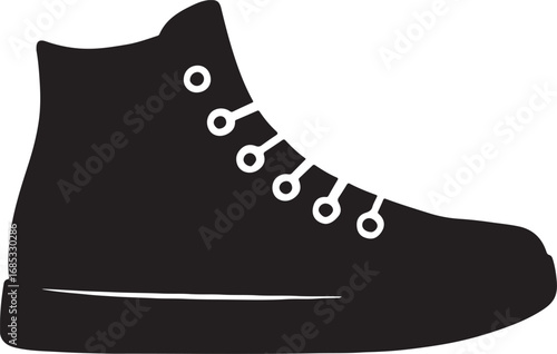 Silhouette vector of sneakers, casual footwear and sports shoes EPS illustration design.