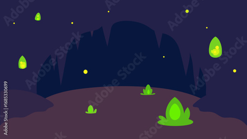 Glowworm Caves New Zealand Stunning Nature Vector Illustration