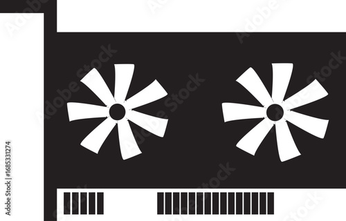 High Performance Computer Graphics Card Icon Vector Illustration for Gaming and Technology
