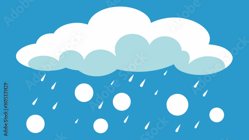 Hailstorm with Large Hailstones Intense Nature Vector Illustration