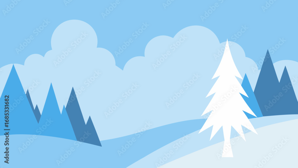Obraz premium Hoar Frost on Winter Morning Beautiful Nature Vector Illustration
