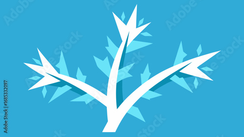 Ice Crystals on Branches Winter Nature Vector Illustration Artwork