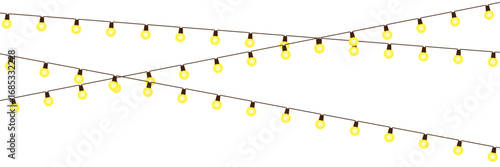 Vector Christmas lights  Set of Christmas glowing garlands. For advertising invitations, web banners, postcards. Vector. decoration