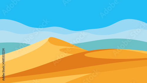 Indiana Dunes Unique Sandy Landscape Vector Illustration Artwork