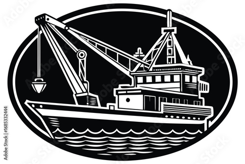 crane vessel vector