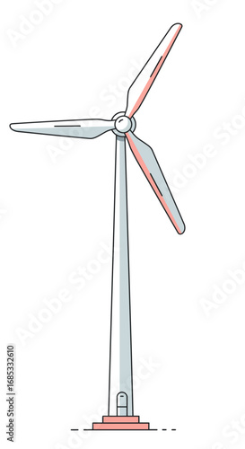 Clean energy wind turbine illustration representing sustainability and eco-friendly power generation for future