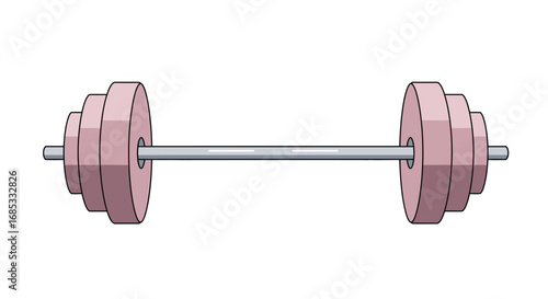 Strong barbell with weight plates, perfect for fitness, gym, and workout visual projects, ready to lift