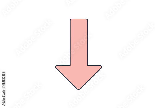 Pink arrow pointing down, perfect for business presentations, website design, and marketing campaigns