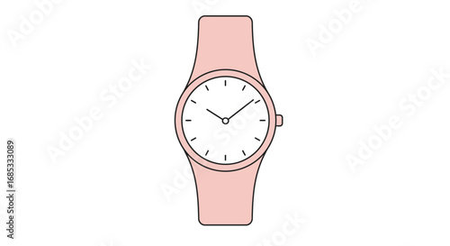 Stylish pink wristwatch design for fashion, lifestyle, and time management concepts, sleek and modern