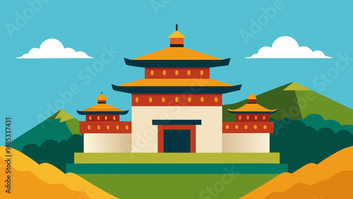 Ancient Bhutanese monastery perched on cliff a serene sacred architectural site