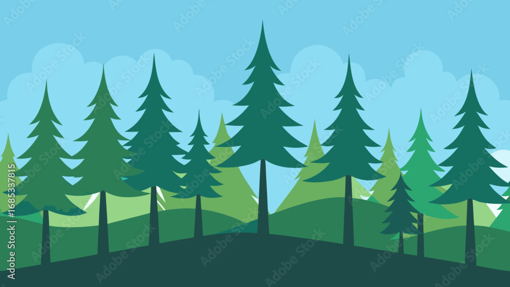 Obraz premium Peaceful boreal forest with sparse trees a serene natural northern landscape