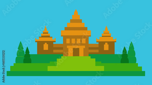 Ancient Cambodian Angkor Wat a magnificent historic temple complex and landmark
