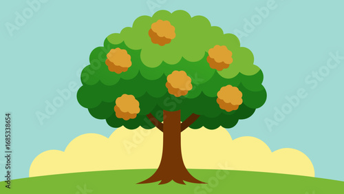 Bountiful chestnut tree laden with nuts a natural symbol of autumn harvest