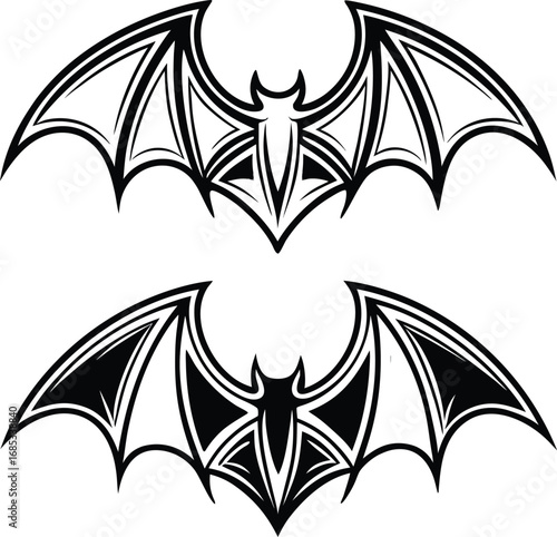 Tribal Bat Wings Design tattoo black