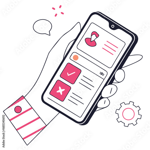 Smartphone app UI mockup vector generated by ai