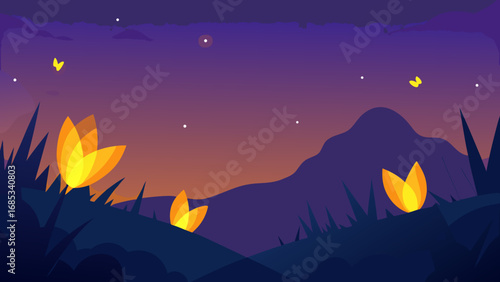 Marvel at Fireflies Glowing in the Night a Magical Display of Natural Light and Summer Evenings