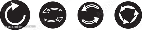 Set of recycling icons. Recycle symbol collection. Perfect for eco friendly design. symbolizing refresh reload or repeat action on a white background