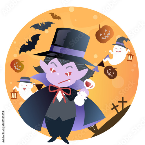 ハロウィンのかわいい吸血鬼