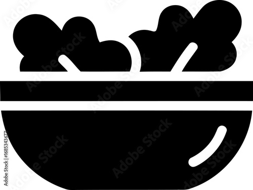 Bowl of fresh salad simple icon healthy food