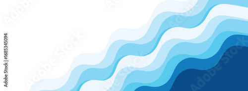 Seamless sea waves layered vector background. Blue ocean waves. suit for bussines
