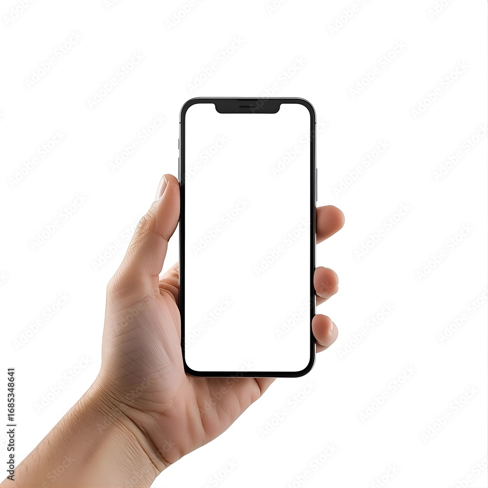Clean Smartphone Mockup on White Background Clean Smartphone Mockup on White Background