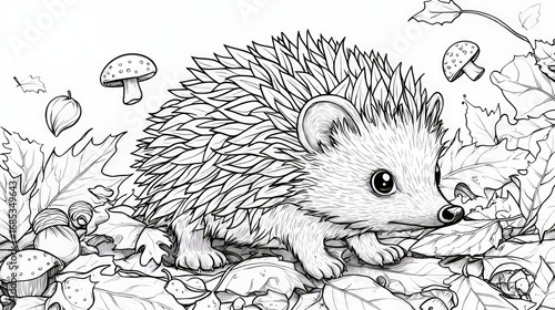 Cute Hedgehog Coloring Page for Relaxation and Creativity