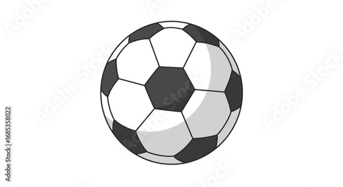 Classic black and white soccer ball with hexagonal panels representing the sport's iconic design and global appeal for athletes and fans